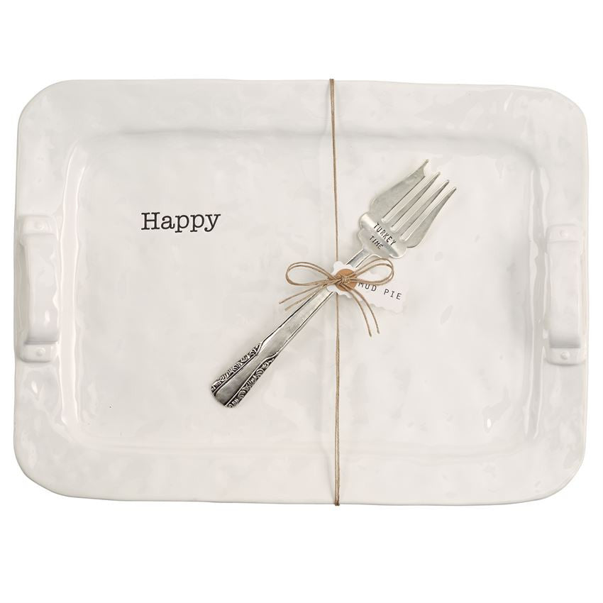 Happy Turkey Time Platter Set, Gifts, Mud Pie, Laura of Pembroke