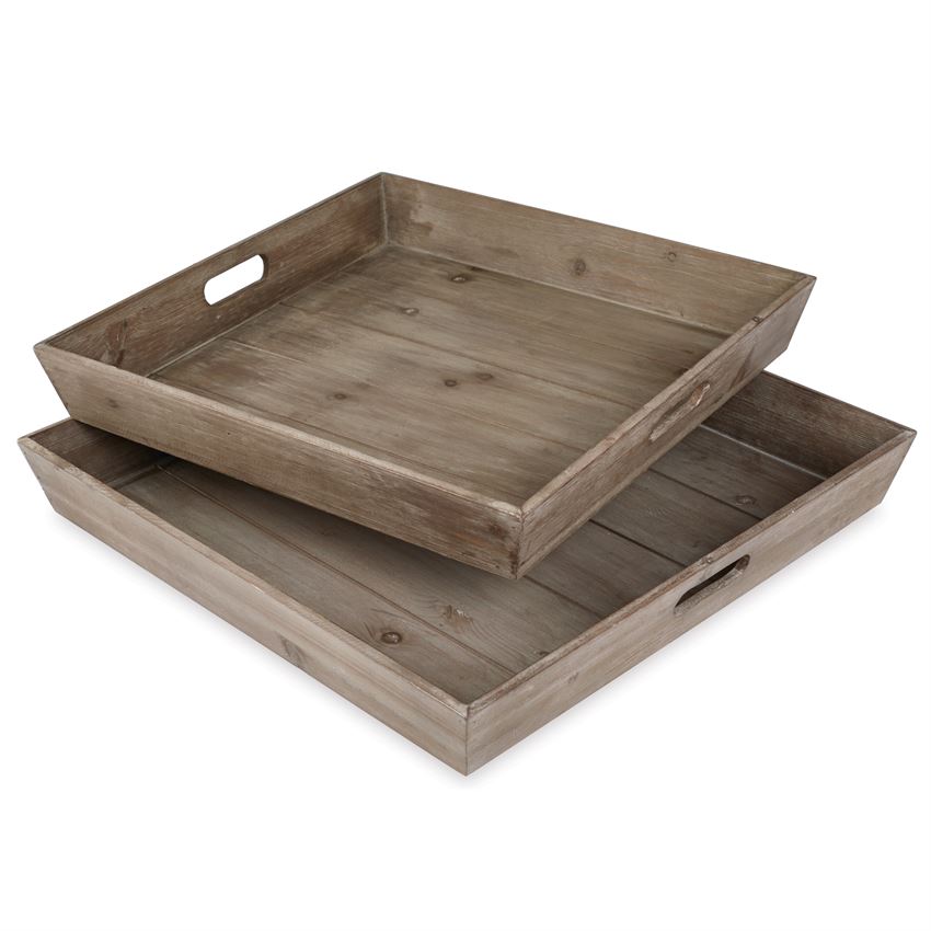 Nested S/2 Wood Tray Set, Gifts, Mud Pie, Laura of Pembroke
