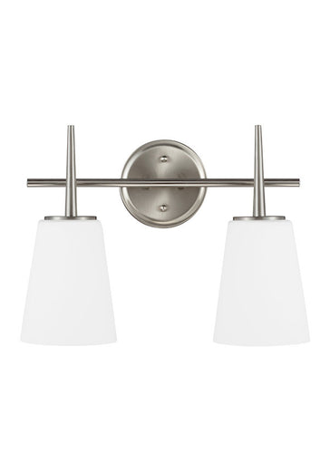 Etched White Glass 2 Light Wall/Bath Light, Lighting, Laura of Pembroke