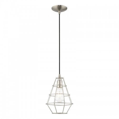 Geometric Shade Mini Pendants 1 Light Brushed Nickel Mini Pendant, Lighting, Laura of Pembroke