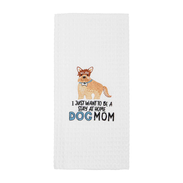 DOG MOM WAFFLE TOWEL