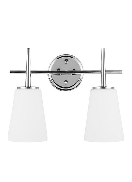 Etched White Glass 2 Light Wall/Bath Light, Lighting, Laura of Pembroke