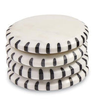 BLACK TICKING MARBLE COASTERS