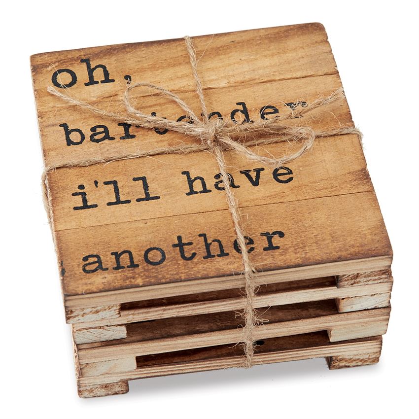 Wood Planked Coaster Set, Gifts, Mud Pie, Laura of Pembroke