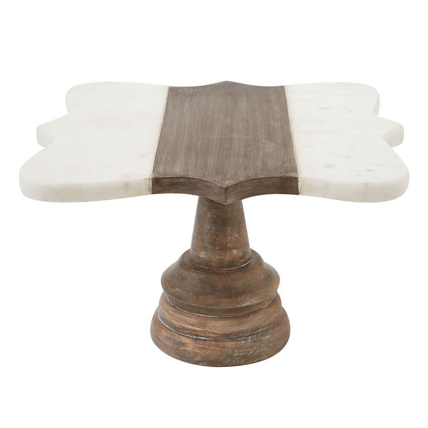 Quatrefoil Marble & Wood Pedestal, Gifts, Mud Pie, Laura of Pembroke