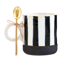 STRIPE BLACK STONEWARE MUG