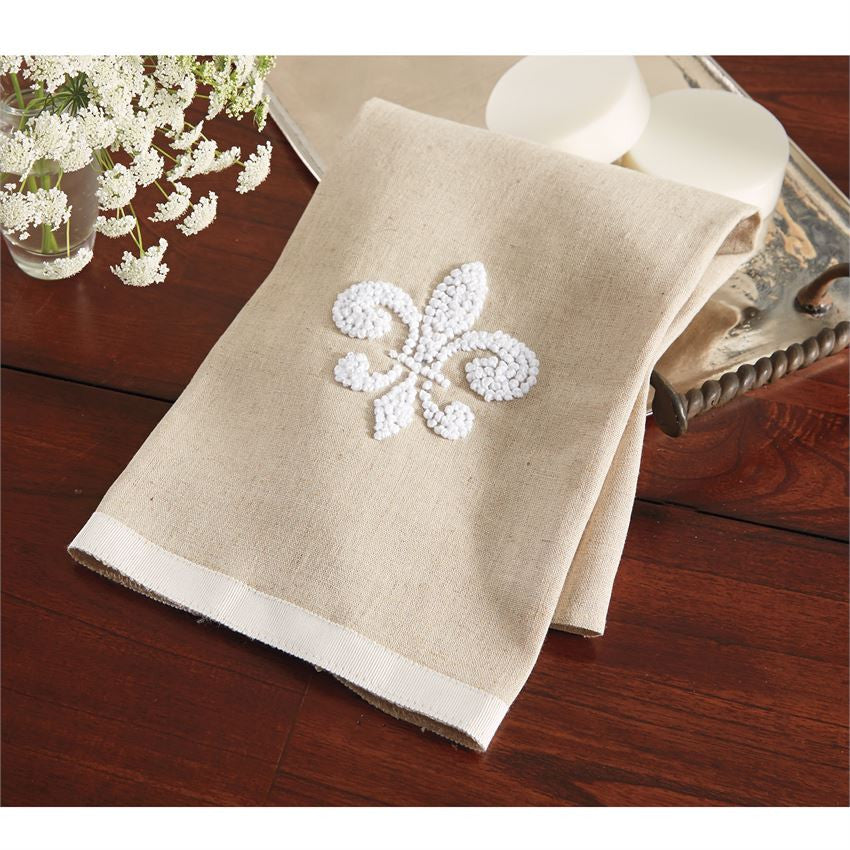 Fleur De Lis Tea Towel, Gifts, Mud Pie, Laura of Pembroke