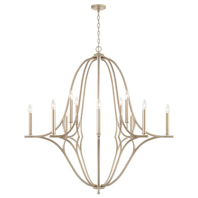 CLAIRE 12-LIGHT CHANDELIER, BRUSHED CHAMPAGNE