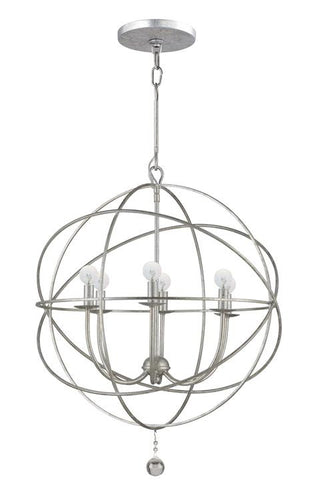 Silver 6 Light Sphere Chandelier, Lighting, Laura of Pembroke