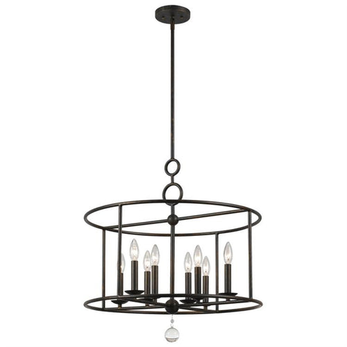 Circle Detail Wrought Iron 8 Light Chandelier, Lighting, Laura of Pembroke