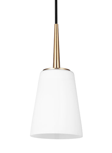 Etched White Glass Satin Bronze Mini Pendant, Lighting, Laura of Pembroke