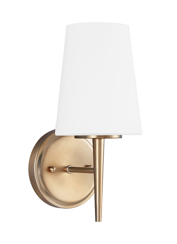 Etched White Glass Satin Bronze Sconce, Lighting, Laura of Pembroke
