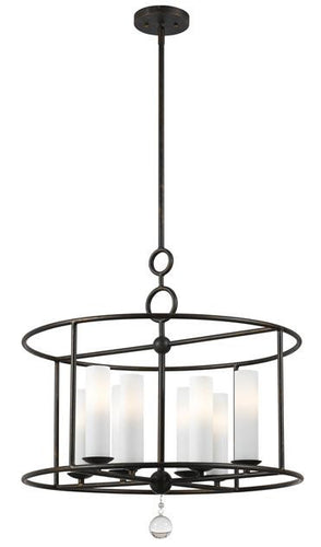 Circle Detail Wrought Iron 8 Light Chandelier, Lighting, Laura of Pembroke