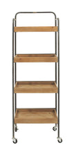Metal 4-Tier Rack w/ Wood Shelves On Casters, Home Furnishings, Laura of Pembroke