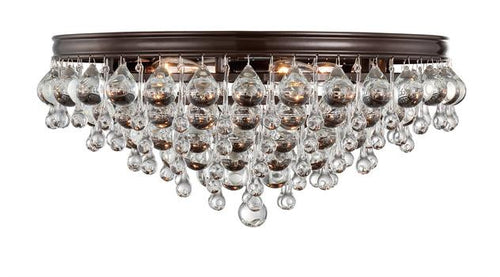 Crystal Teardrop 6 Light Bronze Ceiling Mount, Lighting, Laura of Pembroke