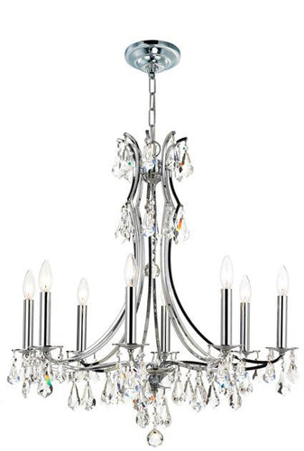 Polished Chrome 8 Light Crystal Chandelier, Lighting, Laura of Pembroke