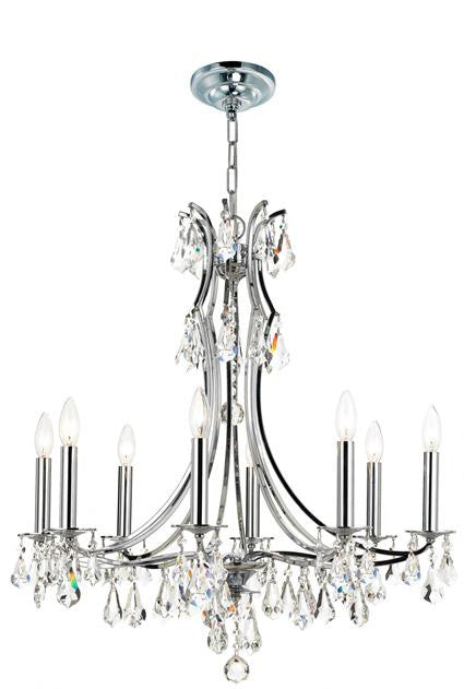 Polished Chrome 8 Light Crystal Chandelier, Lighting, Laura of Pembroke