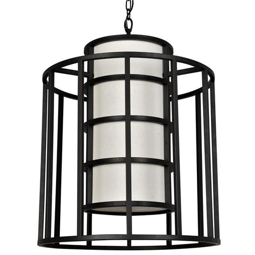 Matte Black Cage 6 Light Chandelier, Lighting, Laura of Pembroke