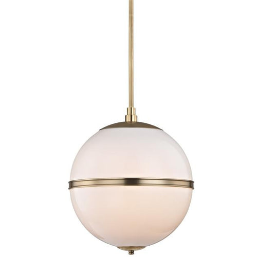 Glass and Steel Aged Brass 3 Light Mini Chandelier, Lighting, Laura of Pembroke