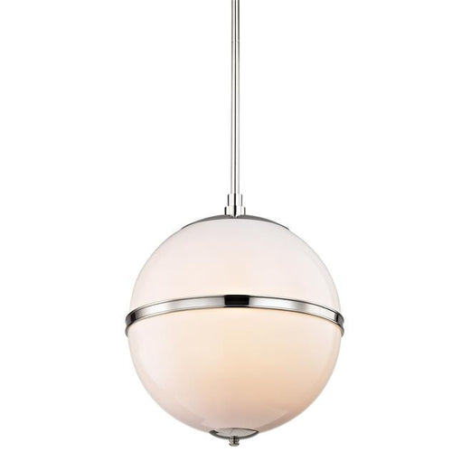 Glass and Steel Polished Nickel 3 Light Mini Chandelier, Lighting, Laura of Pembroke