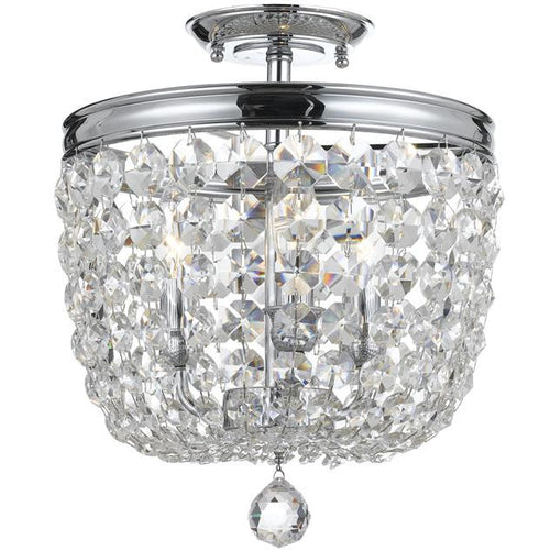 3 Light Swarovski Polished Chrome Ceiling Mount, Lighting, Laura of Pembroke