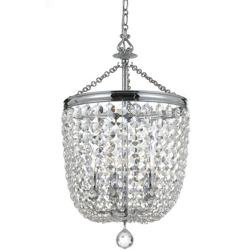 5 Light Crystal Polished Chrome Chandelier, Lighting, Laura of Pembroke