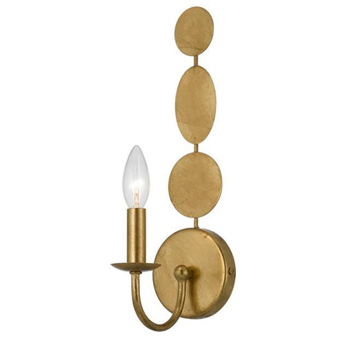 Circle Detail Antique 1 Light Gold Sconce, Lighting, Laura of Pembroke