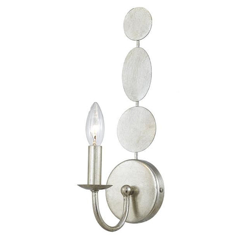 Circle Detail Antique 1 Light Silver Sconce, Lighting, Laura of Pembroke