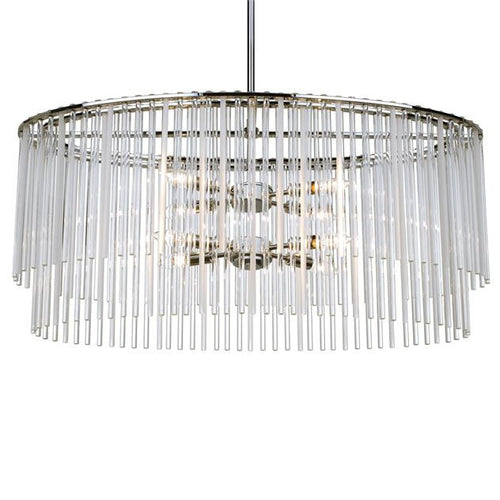 Polished Chrome Steel 8 Light Chandelier, Lighting, Laura of Pembroke