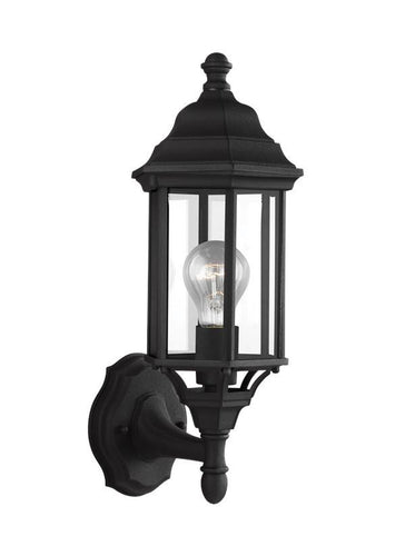 Black Classic Outdoor Small 1 Light Uplight Wall Lantern, Lighting, Laura of Pembroke