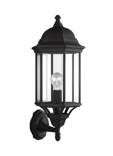Black Classic Outdoor Large 1 Light Uplight Wall Lantern, Lighting, Laura of Pembroke