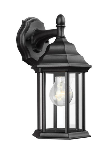 Black Classic Outdoor Small 1 Light Downlight Wall Lantern, Lighting, Laura of Pembroke