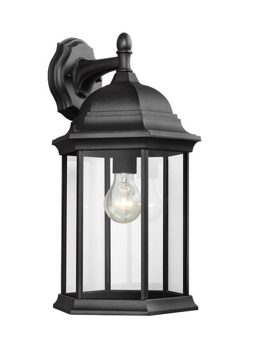 Black Classic Outdoor Large 1 Light Downlight Wall Lantern, Lighting, Laura of Pembroke