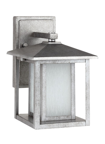 Transitional Minimalism Weathered Pewter 1 Light Outdoor Wall Lantern, Lighting, Laura of Pembroke