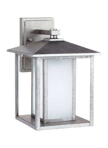 Transitional Minimalism Weathered Pewter 1 Light Outdoor Wall Lantern, Lighting, Laura of Pembroke