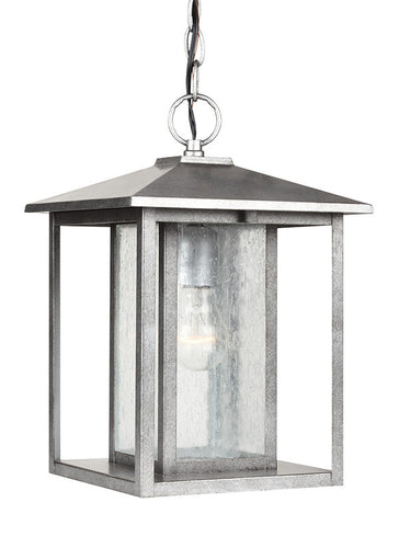 Transitional Minimalism Weathered Pewter 1 Light Outdoor Pendant, Lighting, Laura of Pembroke