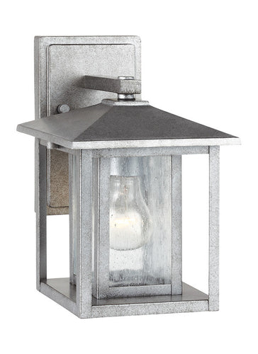 Transitional Minimalism Weathered Pewter 1 Light Outdoor Wall Lantern, Lighting, Laura of Pembroke