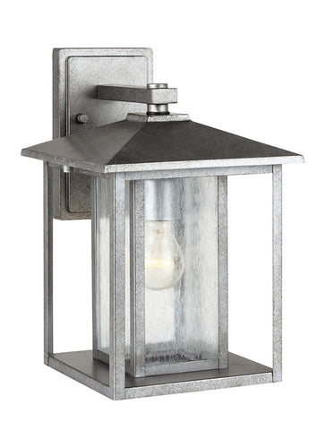 Transitional Minimalism Weathered Pewter 1 Light Outdoor Wall Lantern, Lighting, Laura of Pembroke