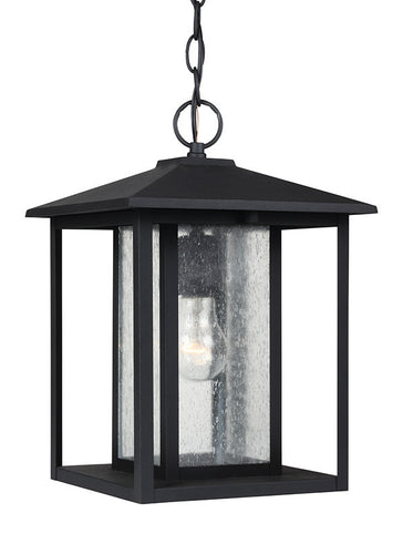 Transitional Minimalism Weathered Black 1 Light Outdoor Pendant, Lighting, Laura of Pembroke