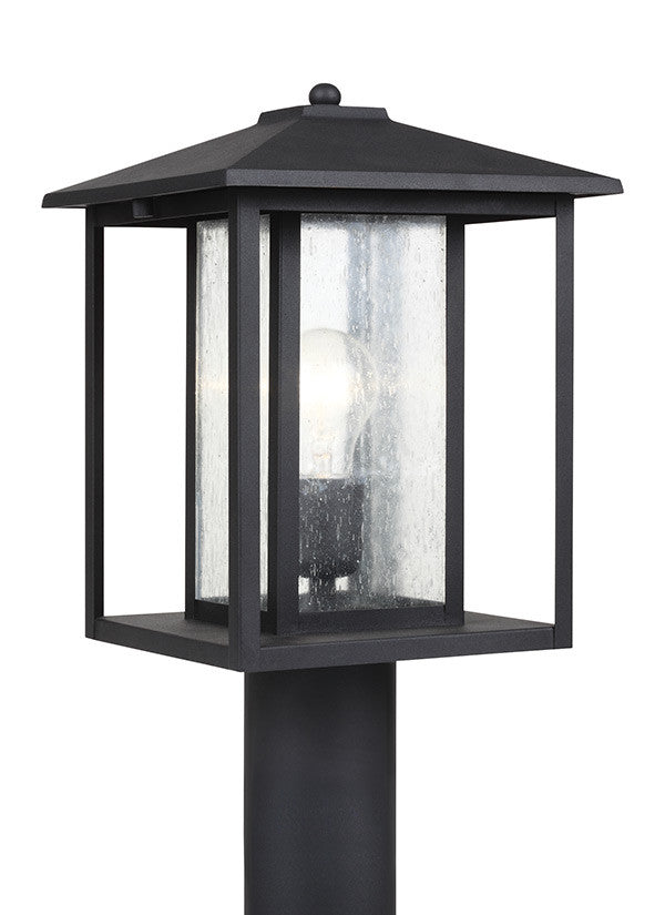Transitional Minimalism Weathered Black 1 Light Outdoor Post Lantern, Lighting, Laura of Pembroke