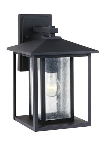 Transitional Minimalism Weathered Black 1 Light Outdoor Wall Lantern, Lighting, Laura of Pembroke