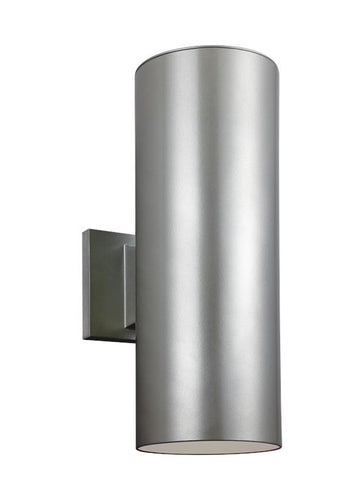Outdoor Cylinders Painted Brush Nickel 2 Light Wall Lantern, Lighting, Laura of Pembroke