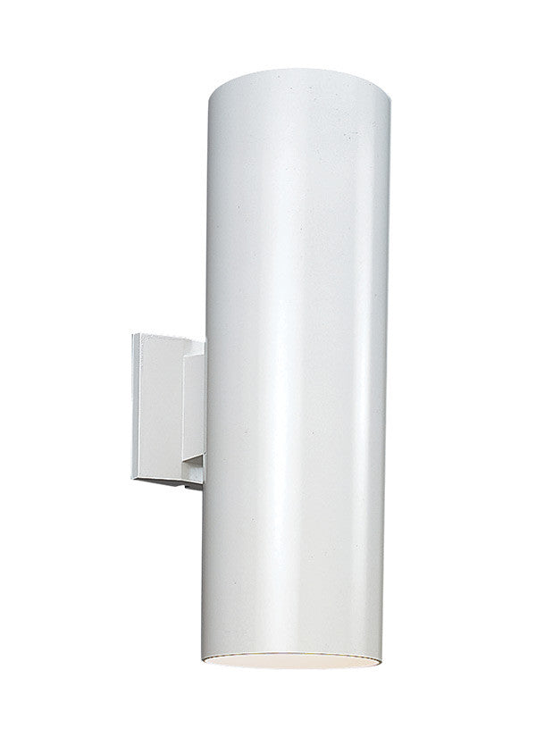 Outdoor Cylinders White 2 Light Wall Lantern, Lighting, Laura of Pembroke