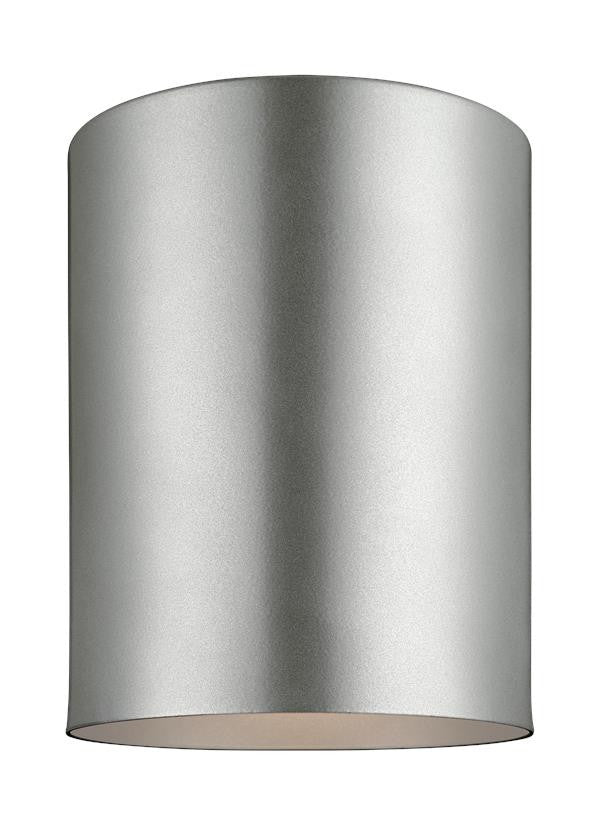 Outdoor Cylinders Painted Brushed Nickel 1 Light Ceiling Flush Mount, Lighting, Laura of Pembroke
