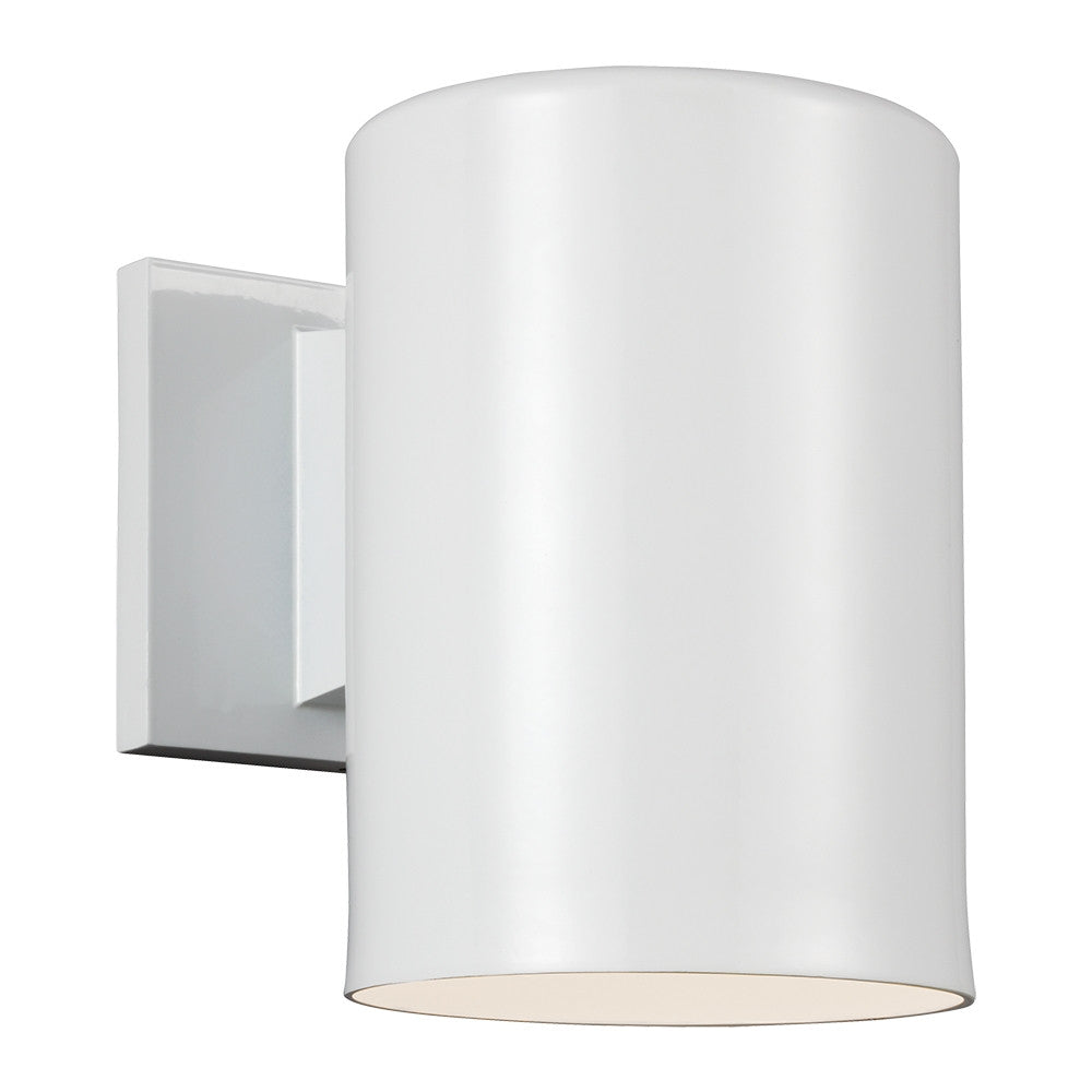 Outdoor Cylinders White Large 1 Light Wall Lantern, Lighting, Laura of Pembroke