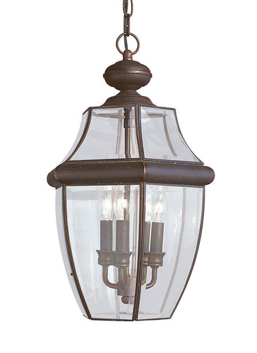 Curved Beveled Antique Bronze 3 Light Outdoor Pendant, Lighting, Laura of Pembroke
