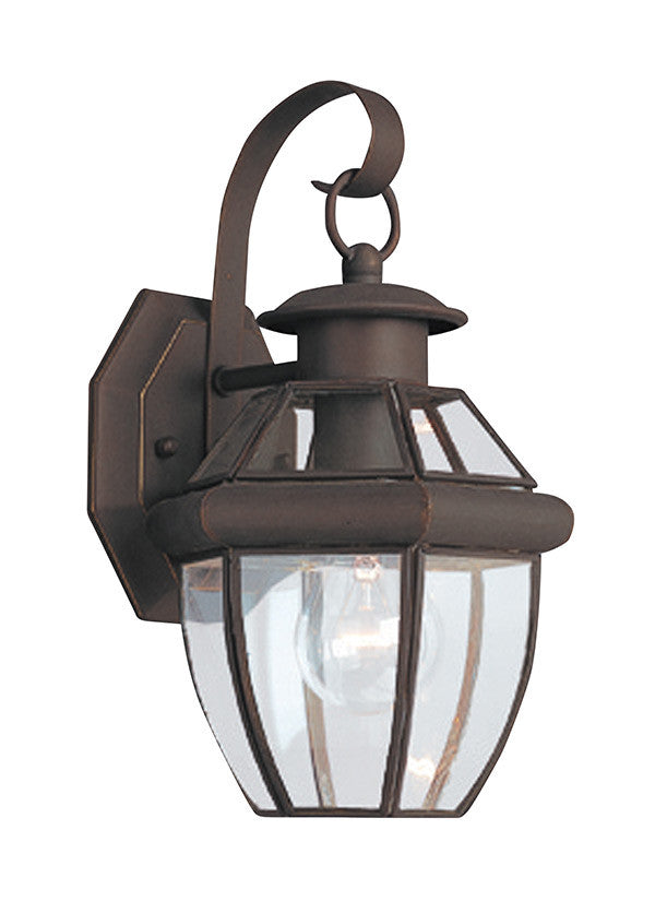 Curved Beveled Antique Bronze 1 Light Outdoor Wall Lantern, Lighting, Laura of Pembroke