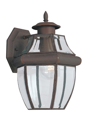 Curved Beveled Antique Bronze 1 Light Outdoor Wall Lantern, Lighting, Laura of Pembroke