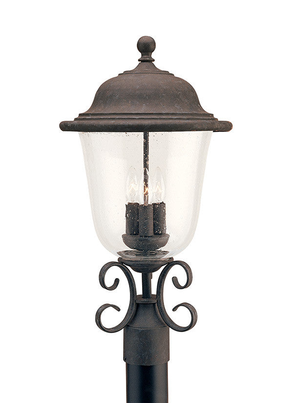 Oxidized Bronze Outdoor 3 Light Post Lantern, Lighting, Laura of Pembroke