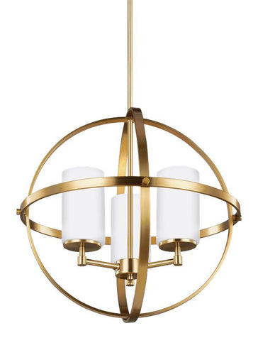 Spherical Satin Bronze 3 Light Chandelier, Lighting, Laura of Pembroke